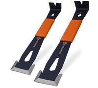 Wrango Tools - 9.5" Trim Bar Pry Bar - Patented Flat Bar Nail Puller with Wide Winged Ends & Shock Absorbing Grip - Lifetime Warranty - 5% Donated To Help Farmers, 2pk
