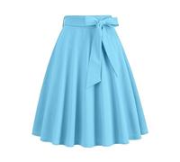 Wrap Around A Line Linen Skirt, Women's Linen Wrap Skirt Casual Maxi Skirt, Elastic Waist A-Line Maxi Skirt with Pockets (Sky Blue,XXL)