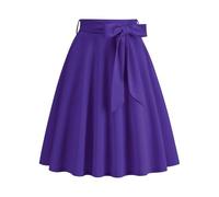 Wrap Around A Line Linen Skirt, Women's Linen Wrap Skirt Casual Maxi Skirt, Elastic Waist A-Line Maxi Skirt with Pockets (Purple,XXL)