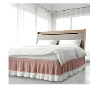 Wrap Around Bed Skirt Three Fabric Sides Elastic Dust Ruffled 15 Inch Tailored Drop, Easy to Install Machine Washable(Dark pink,120x200+38 cm)
