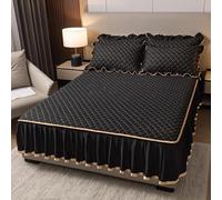Wrap Around Bed Skirt with 13 In Drop Ruffle Platform Soft Bedskirt with 2 Pillowcases for All Season Bedroom Decoration Machine Washable