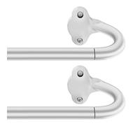 Wrap Around Blackout Curtain Rod 18-60 Inch (1.5-5 Ft), 5/8" Adjustable Curved Window Rod for Room Darkening, Modern Single Drapery Rod for Bedroom Windows, Silver, 2 Pack