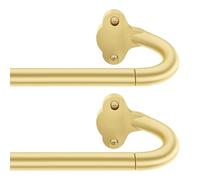 Wrap Around Blackout Curtain Rod 30-45 Inch (2.5-3.75 Ft), 5/8" Adjustable Curved Window Rod for Room Darkening, Modern Single Drapery Rod for Bedroom Windows, Gold, 2 Pack