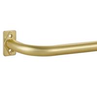 Wrap Around Curtain Rods for Window 28 to 84 Inch, Room Darkening Blackout Telescoping Single Drapery Rod, 1 Inch Diameter Heavy Duty Splicing Curtain Rods, Brass