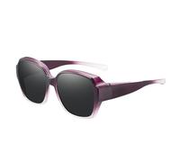Wrap Around Fitover Sunglasses - Polarized Square Frame Sun Glasses for Prescription Glasses Users, UV Protection Shades | Stylish Lightweight Eyewear with Face Shadow for Men Women Driving Travel