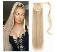 wrap around ponytail extension with Glitter Hair Tinsel DIY Hair Extensions, 22Inch tinsel ponytail hair extensions synthetic Hairpiece for Women Girls (#16 Natutal brown)