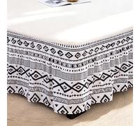 Wrap Around Ruffled Bed Skirt Queen Size, 15 Inch Drop, Soft Microfiber White Bed Skirt No Need to Lift Mattress, Easy Fit Elastic Wrap, Machine Washable Wrinkle Free (A,Full)