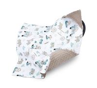 Wrap blanket Baby 90x90 cm - footmuff for car seat or stroller Cozy swaddle blanket for newborns with fastening Warm and soft Oeko-Tex Africa brown