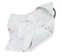 Wrap blanket Baby 90x90 cm - footmuff for car seat or stroller Cozy swaddle blanket for newborns with fastening Warm and soft Oeko-Tex Teddy bears