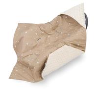 Wrap blanket Baby 90x90 cm - footmuff for car seat or stroller Cozy swaddle blanket for newborns with fastening Warm and soft Oeko-Tex Beige with White Stars