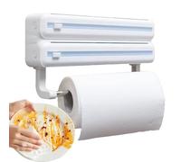 Wrap Dispenser Cutter - Adjustable material length, space-saving design, high-quality ABS, efficient use in the kitchen | Cling film and aluminium length-adjustable spacum film holder for