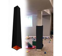 Wrap Foam Pole Cover for Basketball Goal & Garage Post Protector, Indoor/Outdoor Column Cushion, Black 7.5"x7.5" (19x19cm) - Ultimate Crash Pad Safety Solution