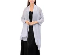 Wrap for Dresses Formal Women Stole Shawl Silk Scarf Wrap Pashmina For Wedding Evening Party Ceremonies Faux Leather plus Size (Grey, One Size)