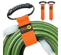 Wrap-It Easy Carry Storage Straps - 28" - Bright Orange - Heavy Duty Carry Strap with Hook and Loop, Hanger and Organizer with Handle for Pool Pipes, Pack of 2