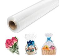 Wrap Junky Cellophane Wrapping Paper Roll, 31.5” x 100 ft Clear Cello Wrap for Gift Baskets | 3 Mil Thick Plastic Wrap for Food, Flower, Craft & Christmas Wrapping Paper
