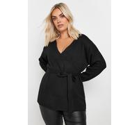 Wrap Knit Jumper Yours Black 22-24