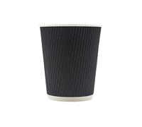 Wrap n Pac 12 Oz Bagasse Ripple Double Wall Coffee Cups Pack of 25 Eco-Friendly, Durable, and Stylish Alternative to Plastic for Sustainable Beverage Consumption, Ideal for Home, Travel, Restaurant