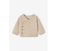 Wrap-Over Cardigan with Front Opening for Newborn Babies marl beige