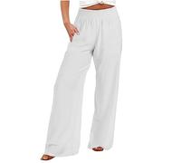 Wrap Pants Linen Blend Trousers Womens Comfy Trousers for Womens Wide Leg Linen Slacks Ladies Plus Size Baggy Sweatpants Parachute Slacks Ladies Cotton Pants Beige Cropped Trousers