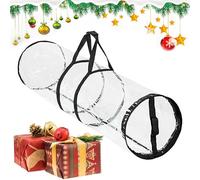 Wrap Paper Holder: Christmas Storage Bag, Transparent Container, Holiday Organizer, Handle Box, Seasonal Display Container | Increase Visibility For