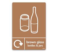 WRAP Recycling Signs - Recycle Now Signs - Self Adhesive Vinyl Sticker (Brown Glass, 148 x 210mm A5)