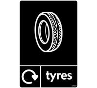 WRAP Recycling Signs - Recycle Now Signs - Self Adhesive Vinyl Sticker (Tyres, 148 x 210mm A5)