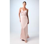Wrap Waist Satin Cami Bridesmaid Dress Coast Mocha 18