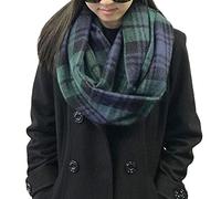 Wrapables Plaid Print Winter Infinity Scarf, Blue and Green