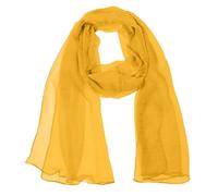 Wrapables Solid Color Silk Long Scarf, Saffron, One Size