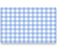 WRAPAHOLIC 50 Sheets Blue Plaids Paper Place Mats - 11 x 17 Inch Disposable Placemat Bliue Gingham Baby Boy Decorative Paper Table Mats for Dinner Setting Baby Shower Party Supplies