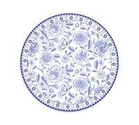 WRAPAHOLIC 50 Sheets Toile Floral Paper Place Mats - 13 x 13 Inch Disposable Placemat Blue Florals Decorative Paper Table Mats for Tea Party Supplies Garden Parties