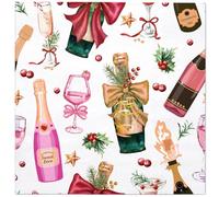WRAPAHOLIC 50Pcs Christmas Paper Napkins - 3 Ply Christmas Champagne Disposable Luncheon Napkin for Christmas Party Supplies Tableware, Xmas Holiday - 6. 5 x 6.5 In