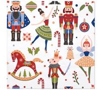 WRAPAHOLIC 50Pcs Christmas Paper Napkins - 3 Ply Nutcracker and Ballet Disposable Luncheon Napkin for Christmas Party Supplies Tableware, Xmas Holiday - 6. 5 x 6.5 In
