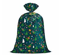 WRAPAHOLIC 56" Large Christmas Plastic Gift Bag - Cute Dinosaur and Christmas Tree Design for Holiday, Parties, Celebrating, or Any Occasion - 56" H x 36" W