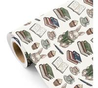 WRAPAHOLIC Bookish Bunny Wrapping Paper Roll - Mini Roll - 17 Inch x 16.5 Feet - Vintage Rabbit with Book Wrapping Paper for Kids Boys Girls, Baby Shower, Birthday, Easter