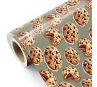 WRAPAHOLIC Cookie Wrapping Paper Roll - Mini Roll - 17 Inch x 16.5 Feet - Chocolate Chip Cookies Wrapping Paper for Birthday, Baby Shower, Wedding, Baking Lover