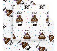 WRAPAHOLIC Funny 30th Birthday Wrapping Paper Sheet - 6 Sheets Holy You're 30 Design Folded Flat for Birthday Party Prank - 50 x 70 cm Per Sheet