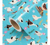 WRAPAHOLIC Gooses Wrapping Paper Roll - Mini Roll - 17 Inch x 16.5 Feet - Adorable Gooses with Flower Wrapping Paper Perfect for Kids Boy Girl Birthday, Baby Shower