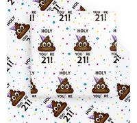 WRAPAHOLIC Happy 21st Birthday Gift Wrap 6 Sheets Holy You're 21" Flat Fold Birthday Party Prank Gift Wrap 50cm x 70cm per sheet