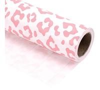 WRAPAHOLIC Jumbo Leopard Wrapping Paper Roll - Pink Leopard Print for Birthday, Holiday, Wedding, Party, Baby Girl Present Packing - 30 inch x 33 feet