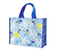 WRAPAHOLIC Large Reusable Christmas Snow Monster Gift Bag with Handles - 10 x 5 x 13 inch - Blue Yeti Design, Perfect for Party Favor Bags, Shopping Bag