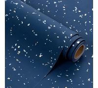 WRAPAHOLIC Navy Blue Wrapping Paper Roll - Mini Roll - 17 Inch x 16.5 Feet - Navy Blue Gold Design with Silky Touch Perfect for Birthday, Holiday, Wedding, Baby Shower
