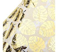 WRAPAHOLIC Tropical Plants Wrapping Tissue Paper - 25 Sheets 19.7x27.5 - Inch Gold Foil Sparkling Palm Leaves Wrap Paper Bulk for Packing, DIY Crafts