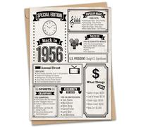 WRAPAHOLIC Vintage 70th Birthday Greeting Cards with Envelopes - Back in 1956 Design 70 Year Old Birthday Card for Men, Women, Mom, Dad and Grandparents Bday Party Supplies