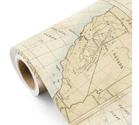 WRAPAHOLIC Vintage Map Wrapping Paper Roll - Mini Roll - 17 Inch x 16.5 Feet - Antique Retro Wrapping Paper with California Map Design for Birthday, Travel Lovers, Graduation, Father's Day