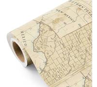 WRAPAHOLIC Vintage Map Wrapping Paper Roll - Mini Roll - 17 Inch x 16.5 Feet - Antique Retro Wrapping Paper with Western Texas Map Design for Birthday, Travel Lovers, Graduation, Father's Day