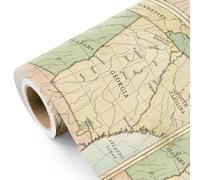 WRAPAHOLIC Vintage Map Wrapping Paper Roll - Mini Roll - 17 Inch x 16.5 Feet - Antique Retro Wrapping Paper with Georgia Map Design for Birthday, Travel Lovers, Graduation, Father's Day