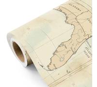 WRAPAHOLIC Vintage Map Wrapping Paper Roll - Mini Roll - 17 Inch x 16.5 Feet - Antique Retro Wrapping Paper with Florida Map Design for Birthday, Travel Lovers, Graduation, Father's Day