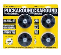 Wraparound Puckaround 4 Pack Street Hockey & Roller Pucks - Real Ice Feel, Durable for Stick Handling and Shooting - Hockey & Training Equipment