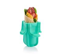 Wrap'd Aqua Reusable Silicone Lunch Burrito Flatbread Wrap Holder Container Alternative to Beeswax Wraps Cling Wrap